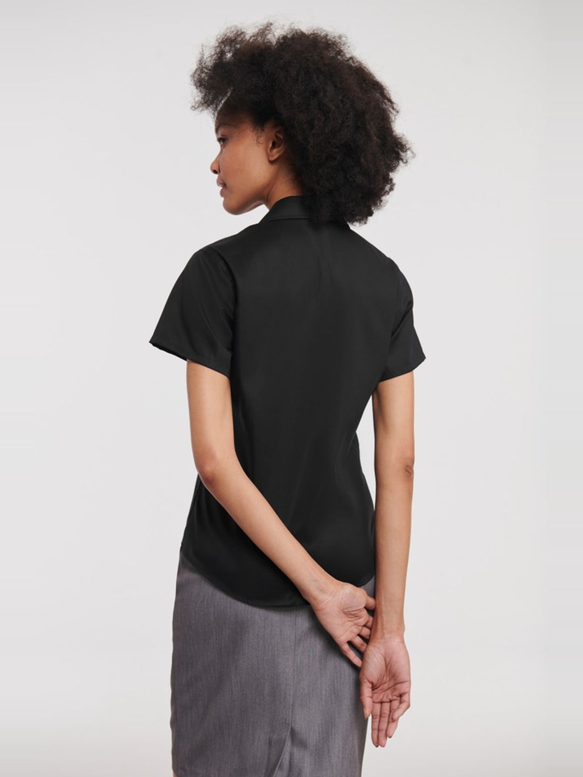Γυναικείο Κοντομάνικο Πουκάμισο Non-iron R-957F-0 Russell Black