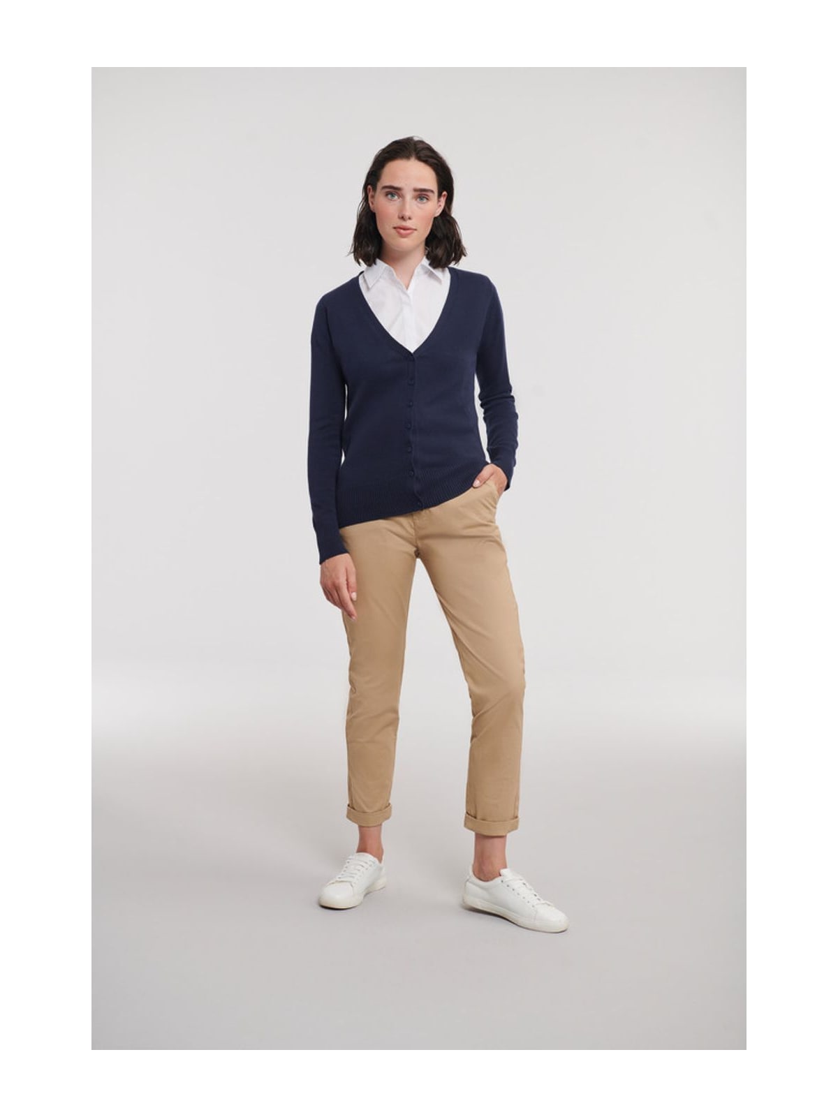 Γυναικεία Ζακέτα Πλεκτή V-Neck R-715F-0 Russell French Navy