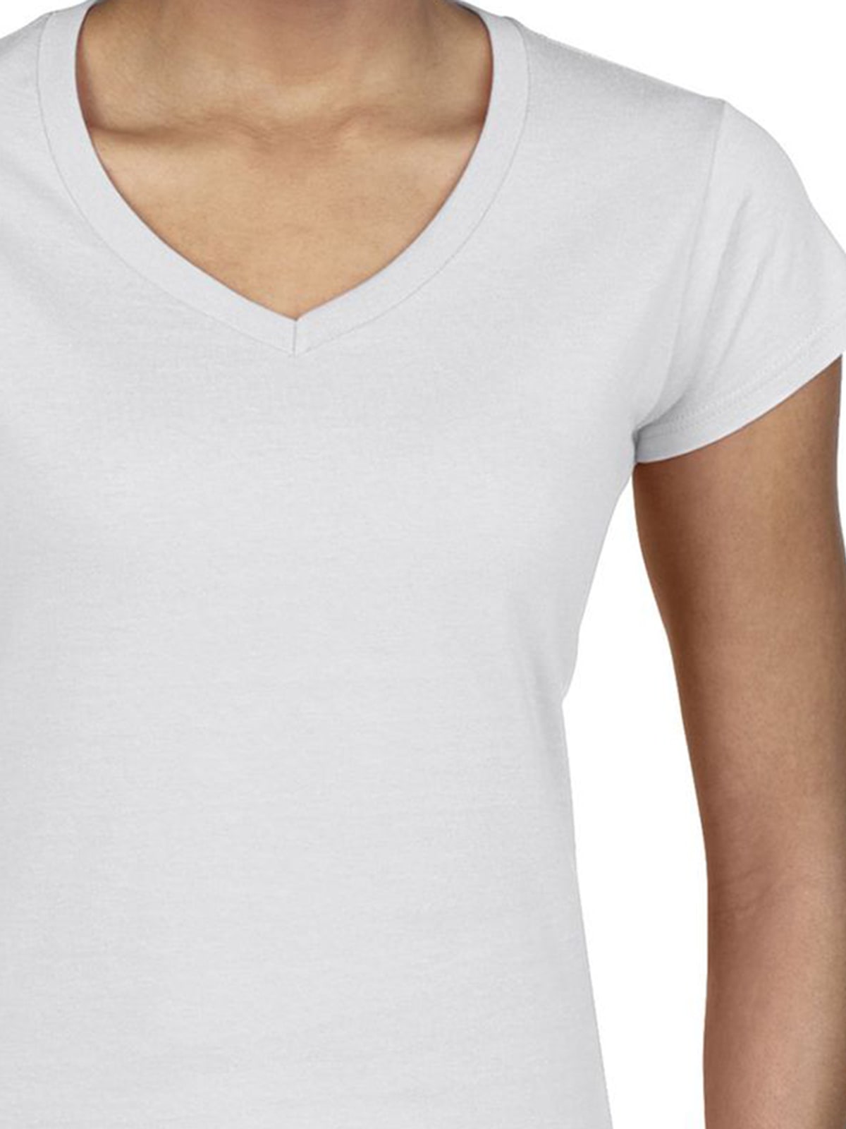 Γυναικείο T-Shirt με V-Neck 64V00L Gildan Softstyle White
