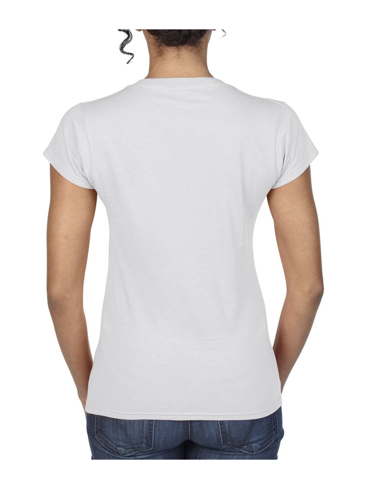 Γυναικείο T-Shirt με V-Neck 64V00L Gildan Softstyle White
