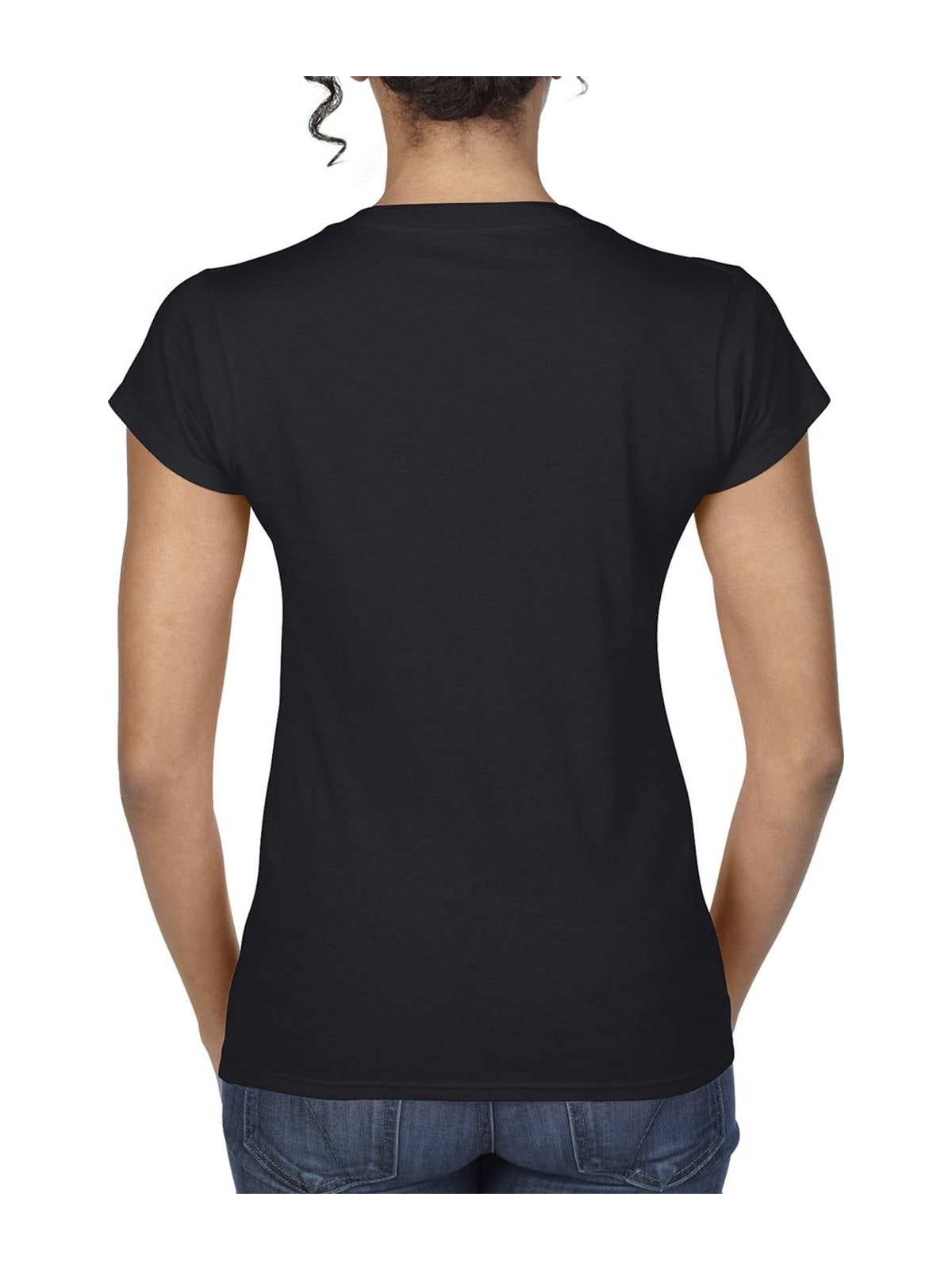 Γυναικείο T-Shirt με V-Neck 64V00L Gildan Softstyle Black