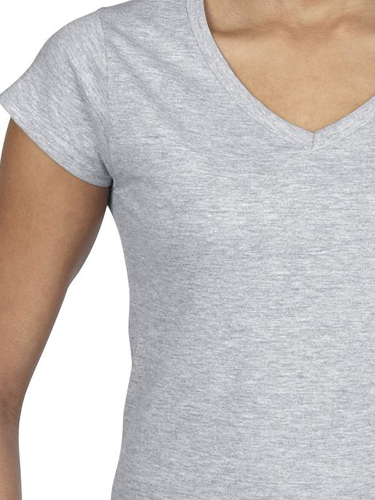 Γυναικείο T-Shirt με V-Neck 64V00L Gildan Softstyle Sport Grey