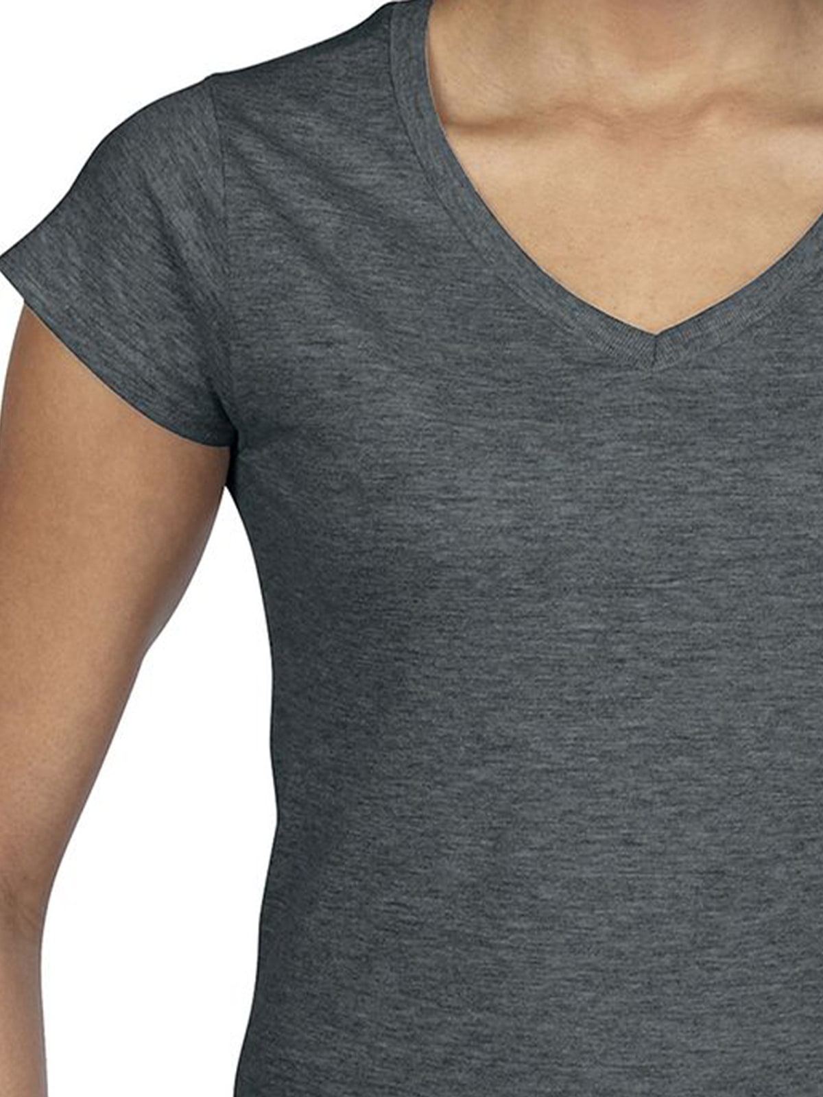 Γυναικείο T-Shirt με V-Neck 64V00L Gildan Softstyle Dark Heather