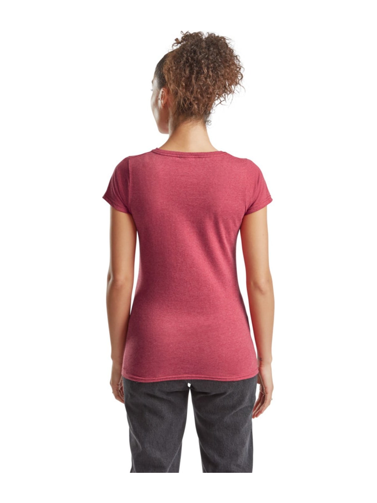 Γυναικείο T-Shirt Lady-Fit Valueweight 61-372-0 Fruit of the Loom Vintage Heather Red