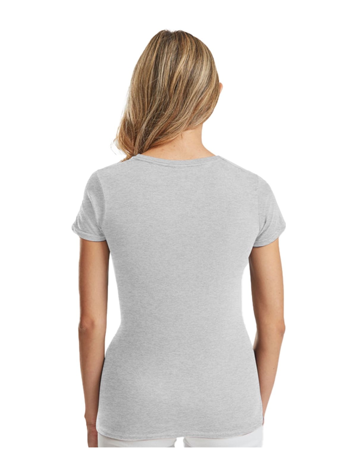 Γυναικείο T-shirt Iconic 150 V Neck 61-444-0 Fruit of the Loom Heather Grey