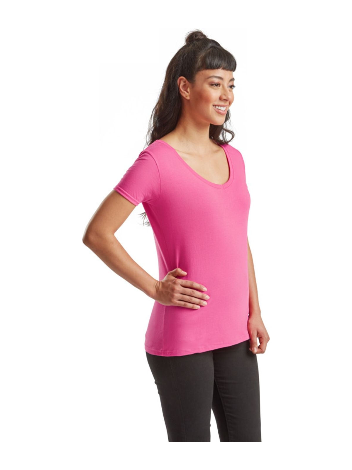 Γυναικείο T-Shirt 61-444-0 Fruit of the Loom Fuchsia