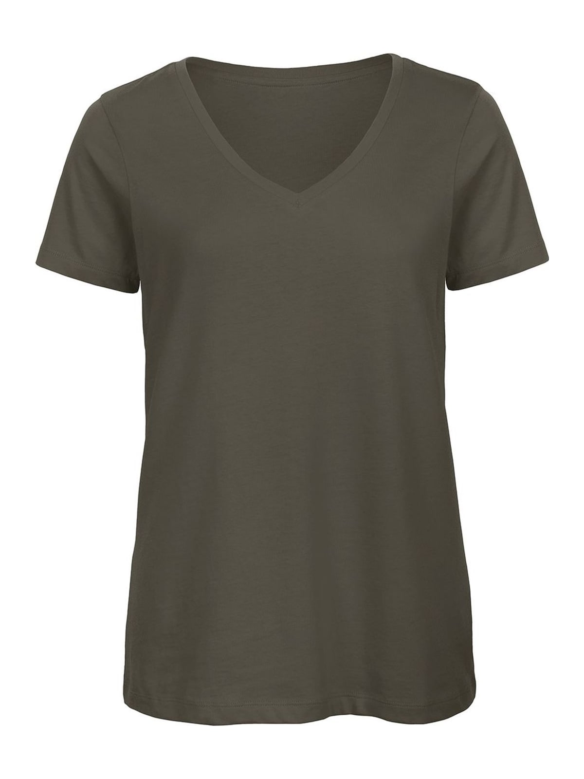 Γυναικείο T-Shirt TW045 B&C Organics Organic V-Neck Khaki Green