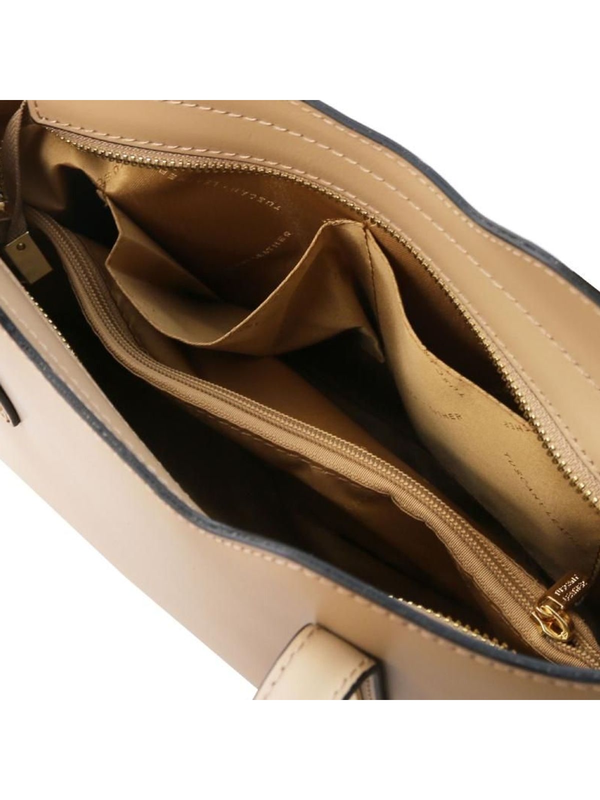 Γυναικεία Τσάντα Δερμάτινη TL141521 Tuscany Leather Olimpia S Σαμπανιζέ Χρυσό