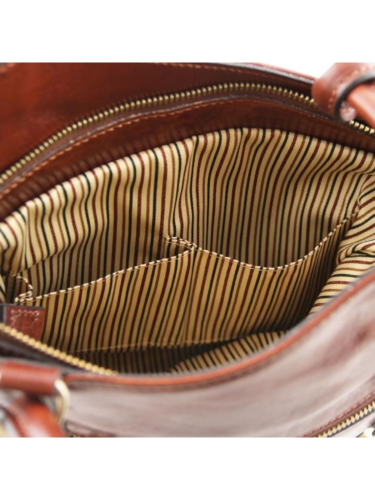 Tuscany Leather Γυναικεία Τσάντα Δερμάτινη Πλάτης & Ώμου TL141497 Tuscany Leather Patty Καφέ - 3