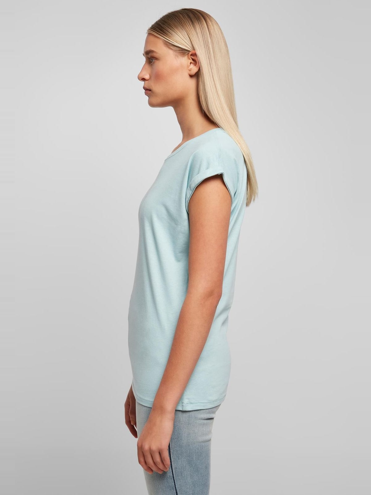Γυναικείο T-shirt BY021 Build Your Brand Solid Black Ocean Blue