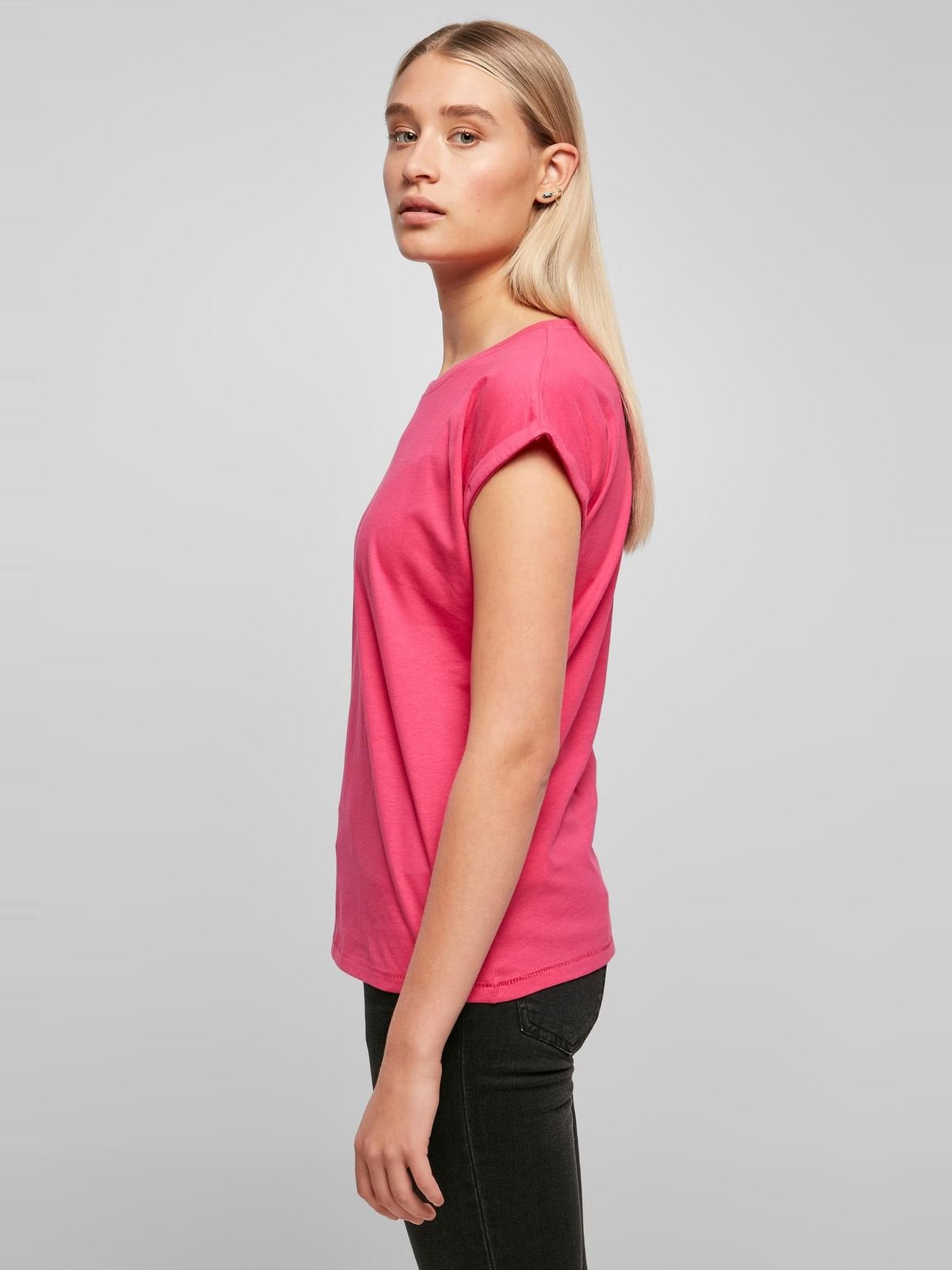 Γυναικείο T-Shirt BY021-02534 Build Your Brand BYB Extended Shoulder Tee Hibiskus Pink