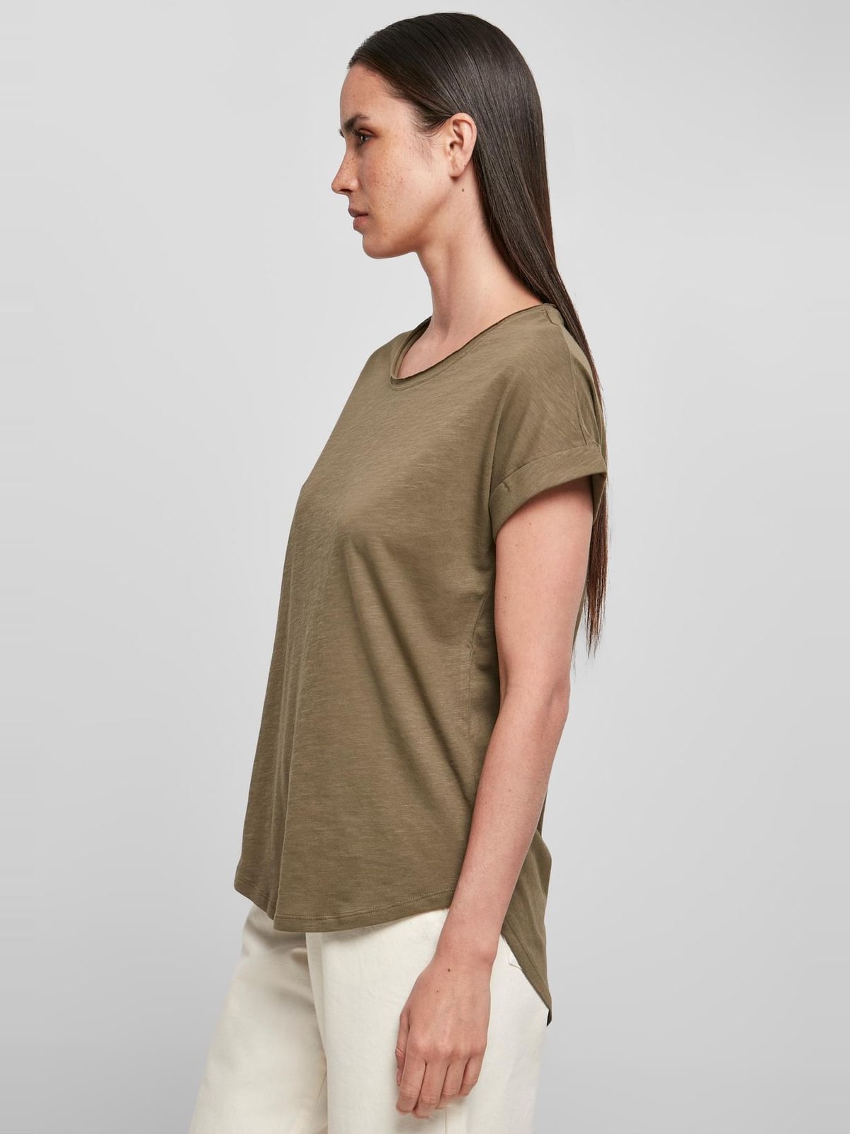 Γυναικείο T-Shirt Ladies Long Slub BY036 Build Your Brand Olive