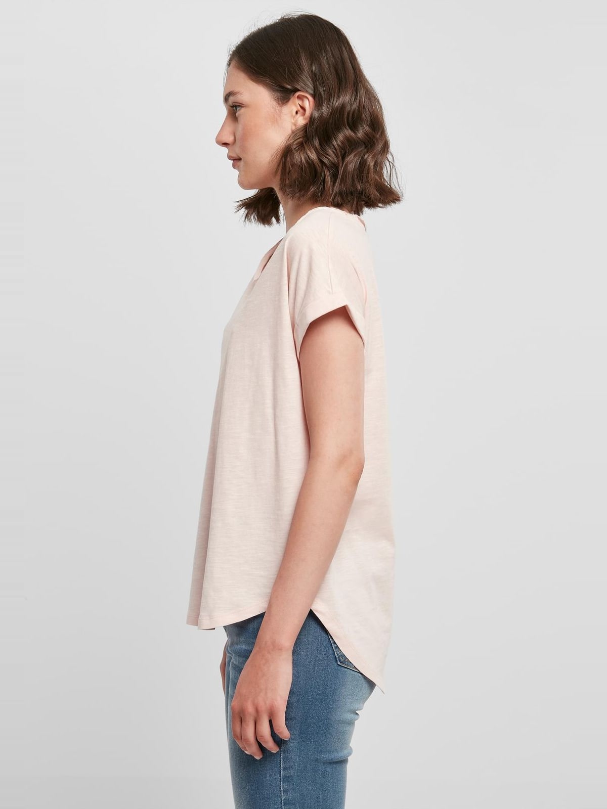 Γυναικείο Μακρύ T-shirt BY036 Build Your Brand Slub Jersey Pink