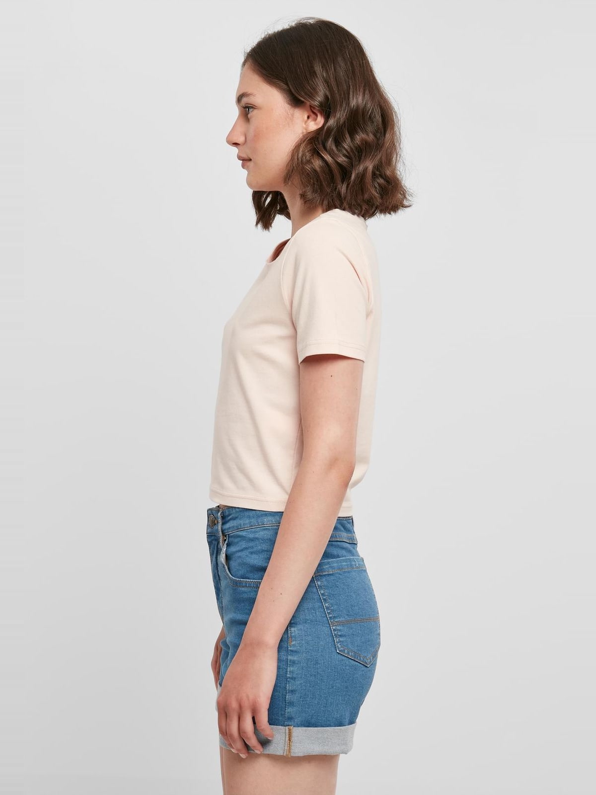 Γυναικείο T-Shirt Cropped BY042 Build Your Brand Black Pink