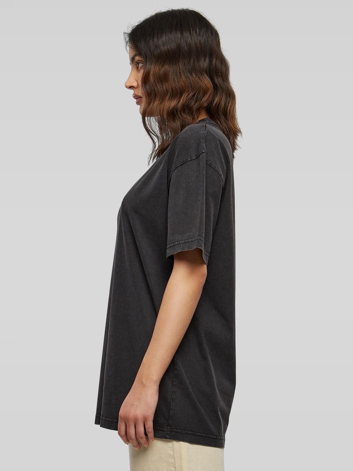 Γυναικείο T-shirt Oversized Acid Wash BY270-00007 Build Your Brand Black