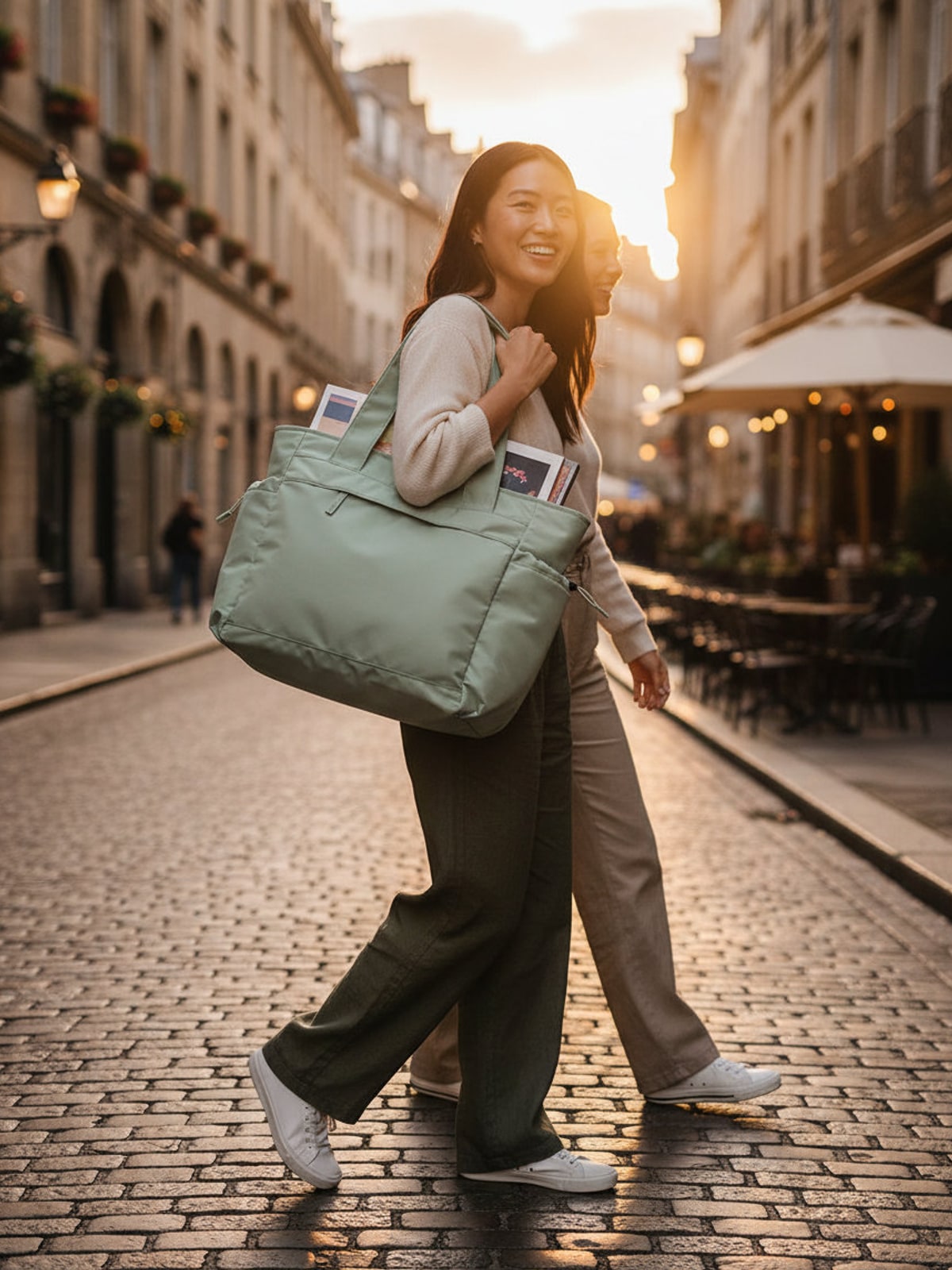 Τσάντα Tote ROSS-92030 Quadra Studio Oversized Fresh Green