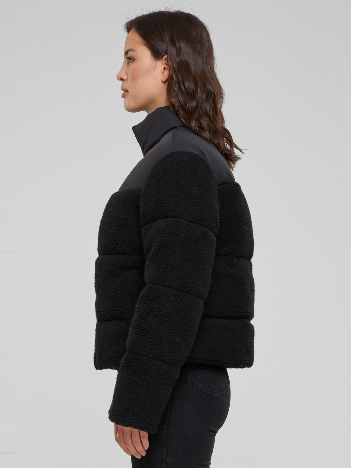 Γυναικείο Μπουφάν Sherpa Mix Puffer TB6147-00825 Urban Classics Black/Black