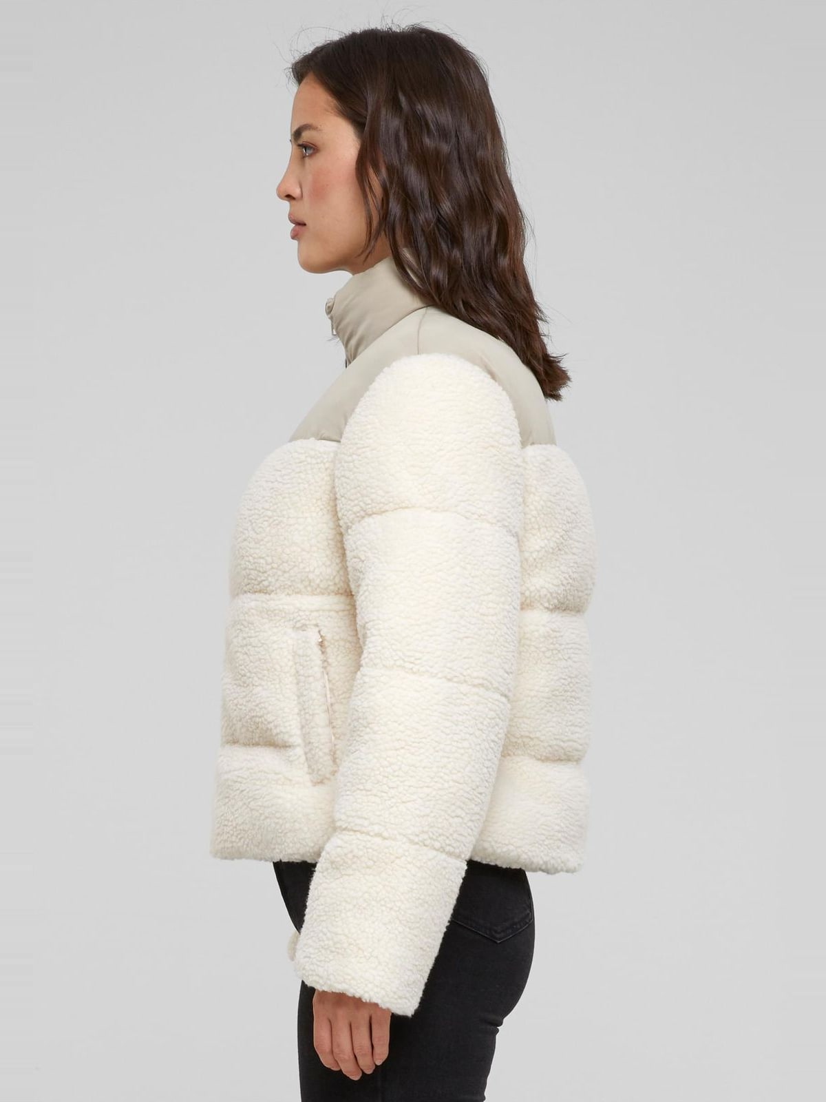 Γυναικείο Μπουφάν Puffer Short Sherpa Mix TB6147-04737 Urban Classics Wetsand/Sand