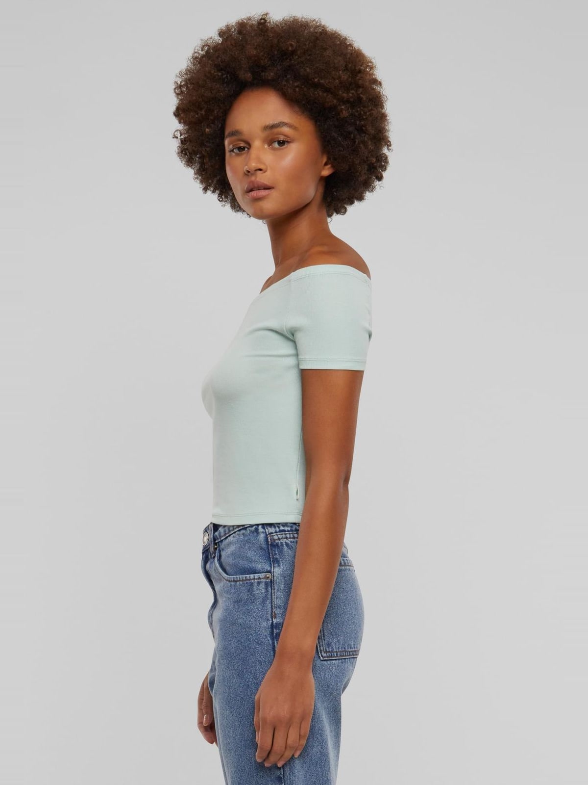 Γυναικεία Μπλούζα Off Shoulder Rib TB6184-14067 Urban Classics frostmint