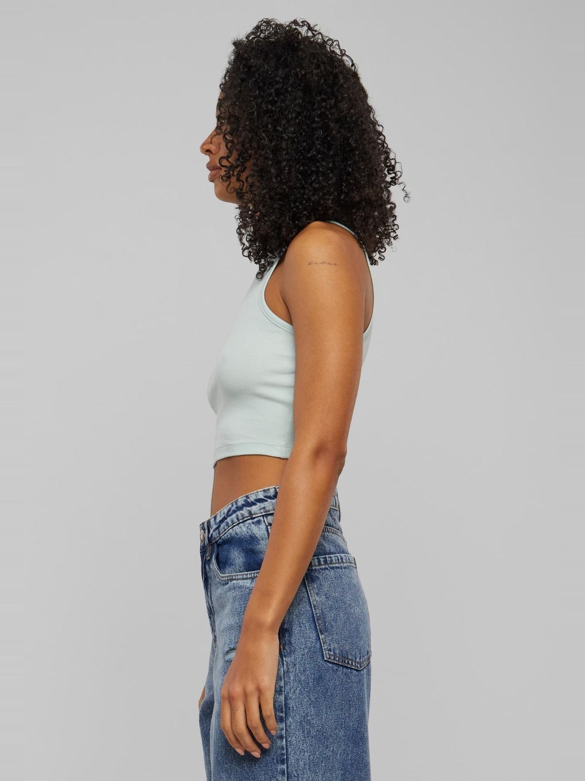 Ladies Organic Cropped Rib Top Urban Classics TB6185 frostmint