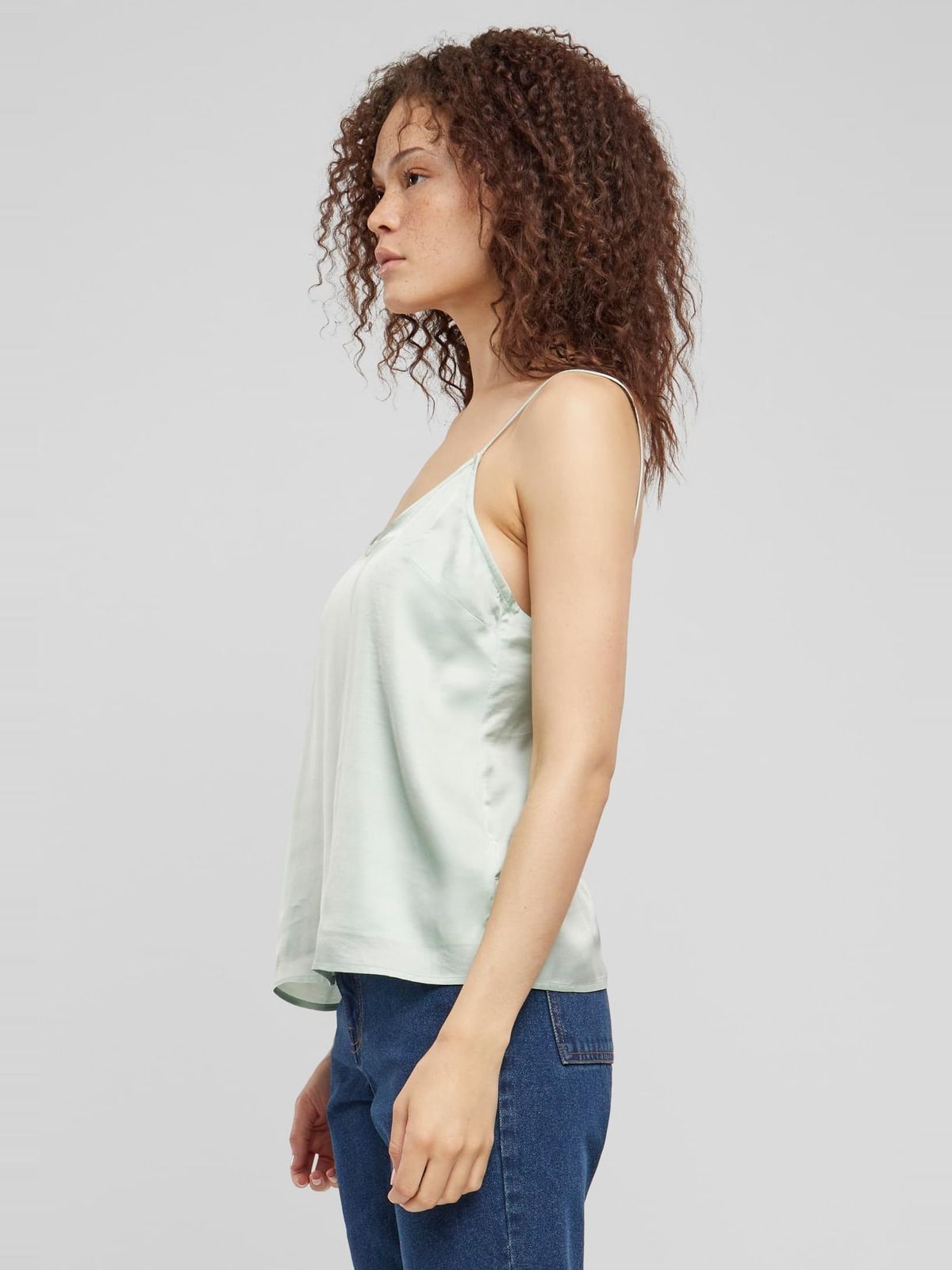 Ladies Viscose Satin Slip Top Urban Classics TB6187-14067 frostmint