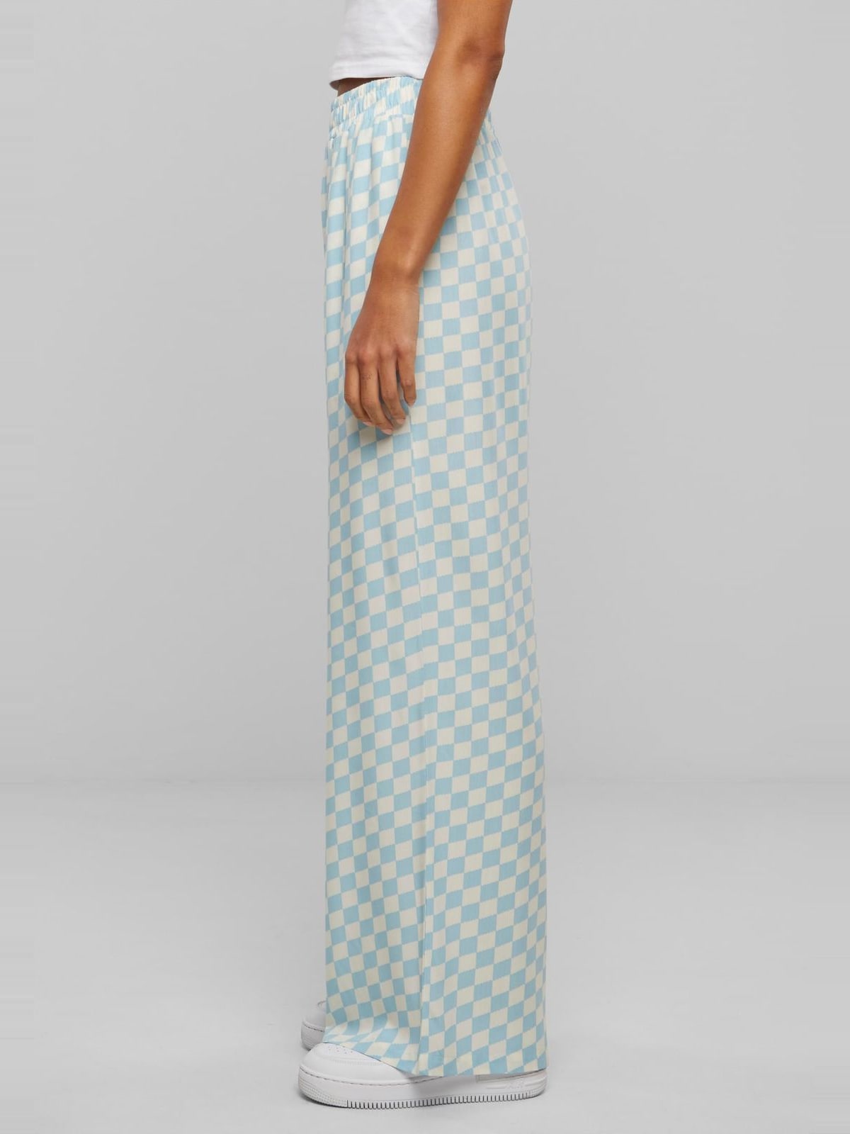 Ladies Viscose Resort Παντελόνι Urban Classics TB6218-12886 oceanbluecheck