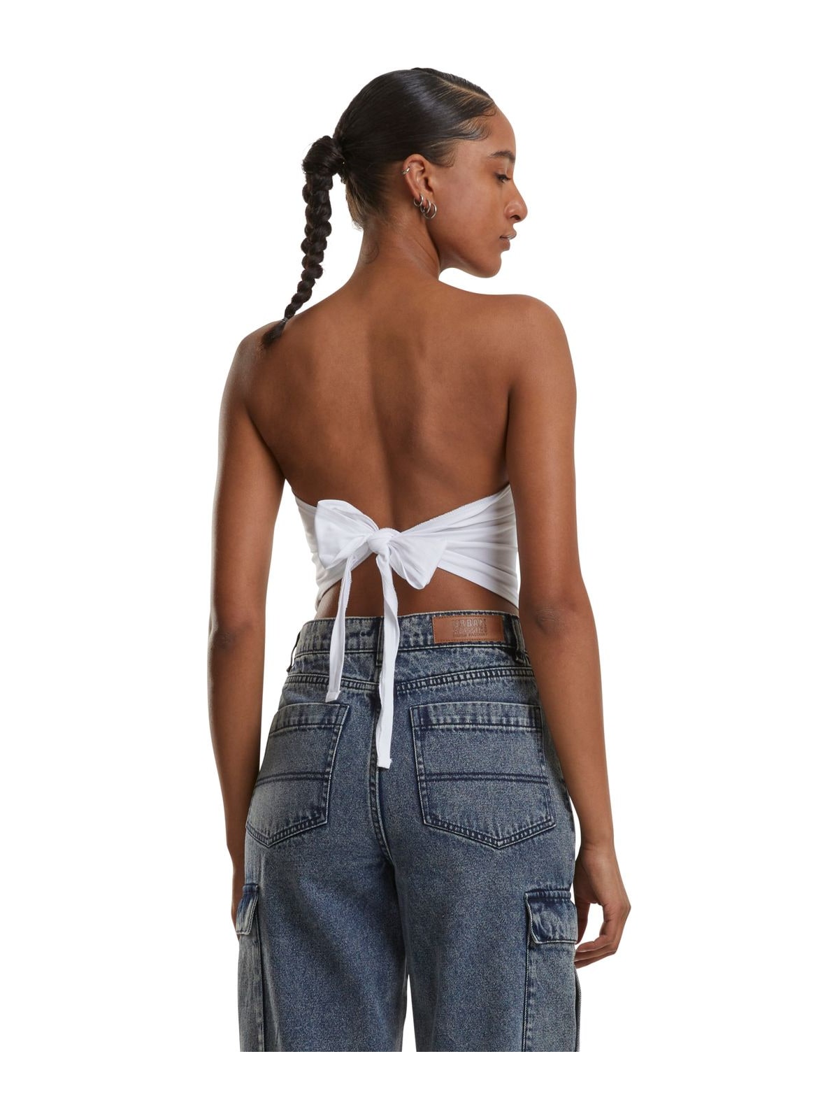 Ladies Knotted Bandeau Top Urban Classics TB6872-00220 white