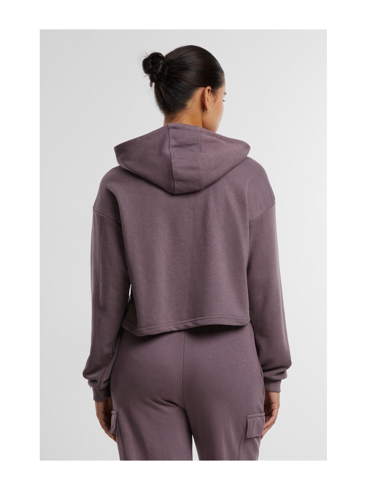 Ladies Oversized Cropped Light Terry Hoodie Urban Classics TB6854-17534 Fadedpurple