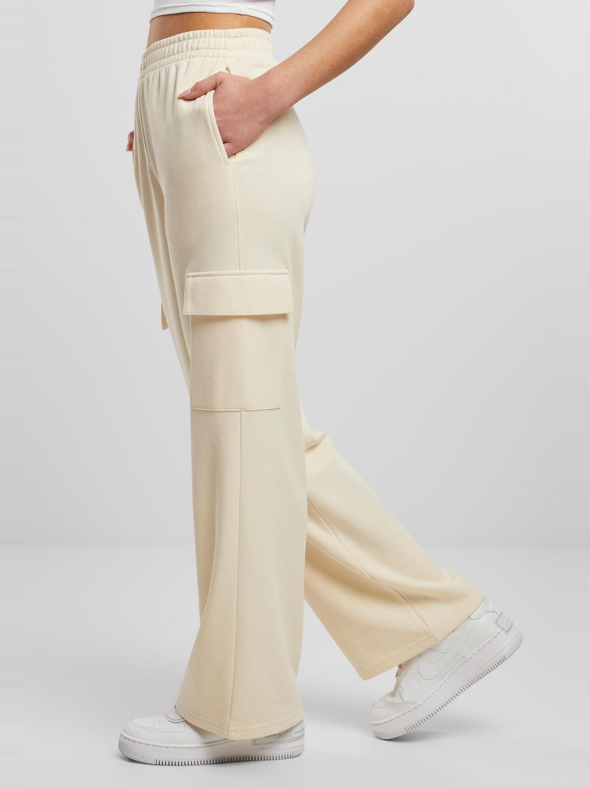 Ladies Baggy Light Terry Sweat Pants Urban Classics TB6857-02903 Whitesand