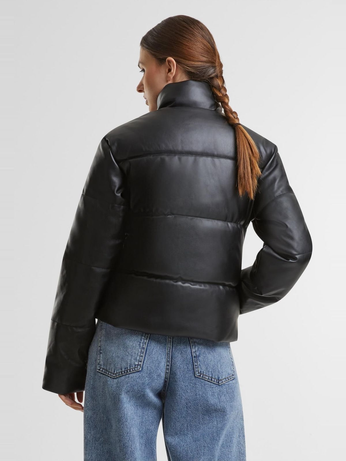 Γυναικείο Μπουφάν Puffer από Συνθετικό Δέρμα TB7073-00007 Urban Classics Black