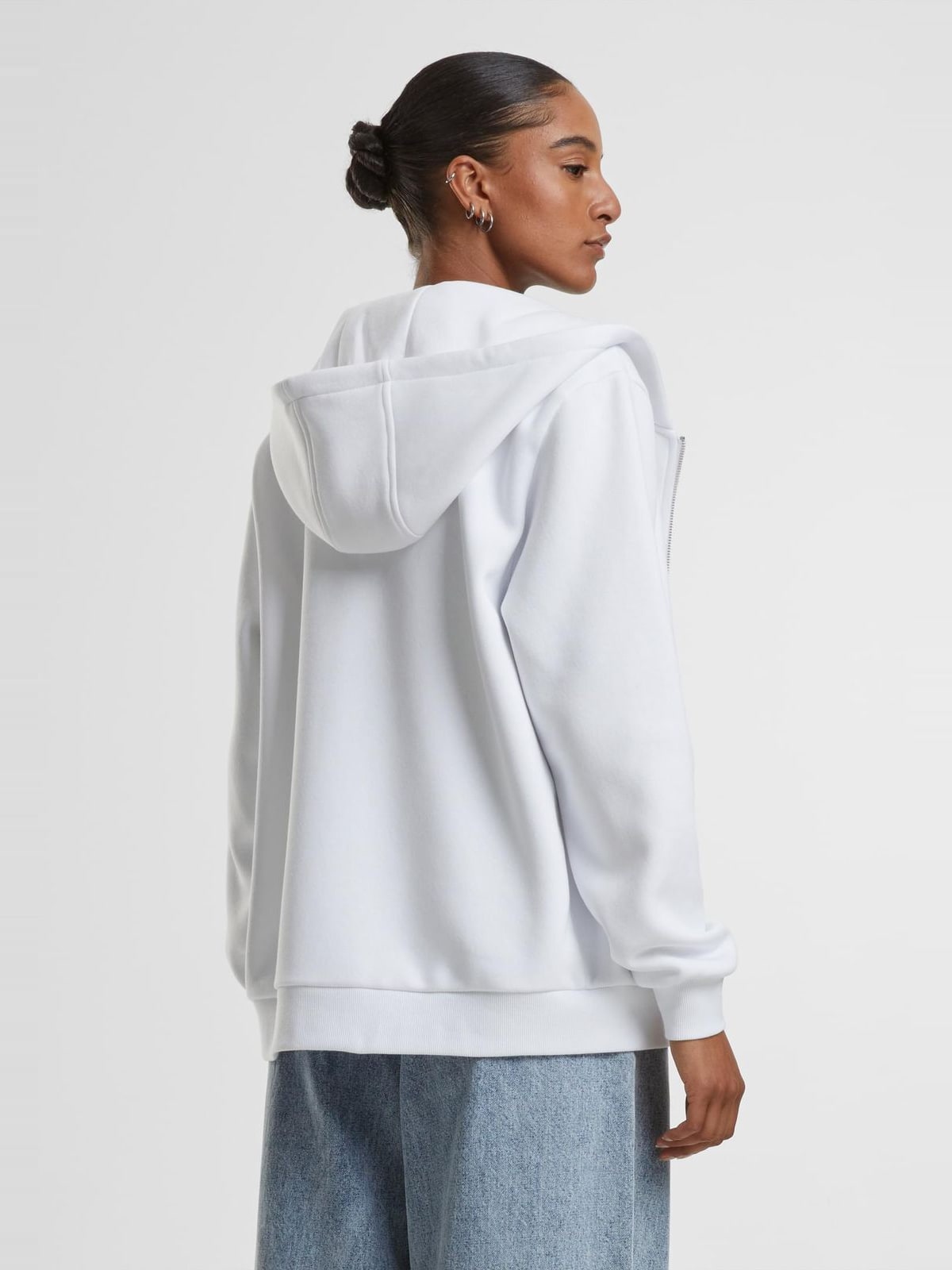 Γυναικεία Ζακέτα με Κουκούλα Fluffy Zip Hoody TB7286 Urban Classics White