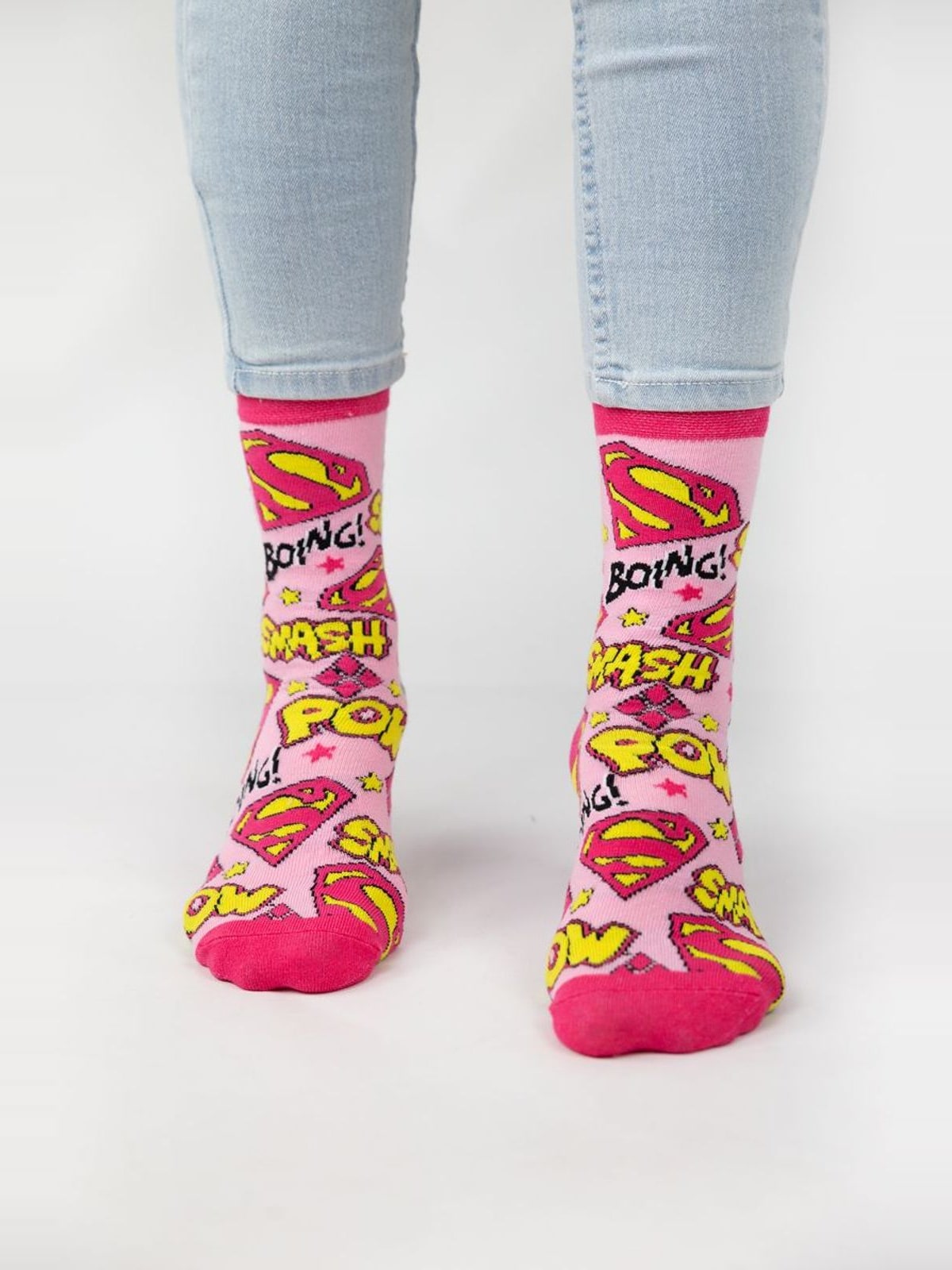 Γυναικείες fashion κάλτσες SUPERMAN Βαμβακερές Warner Bros 46063 Πολύχρωμο