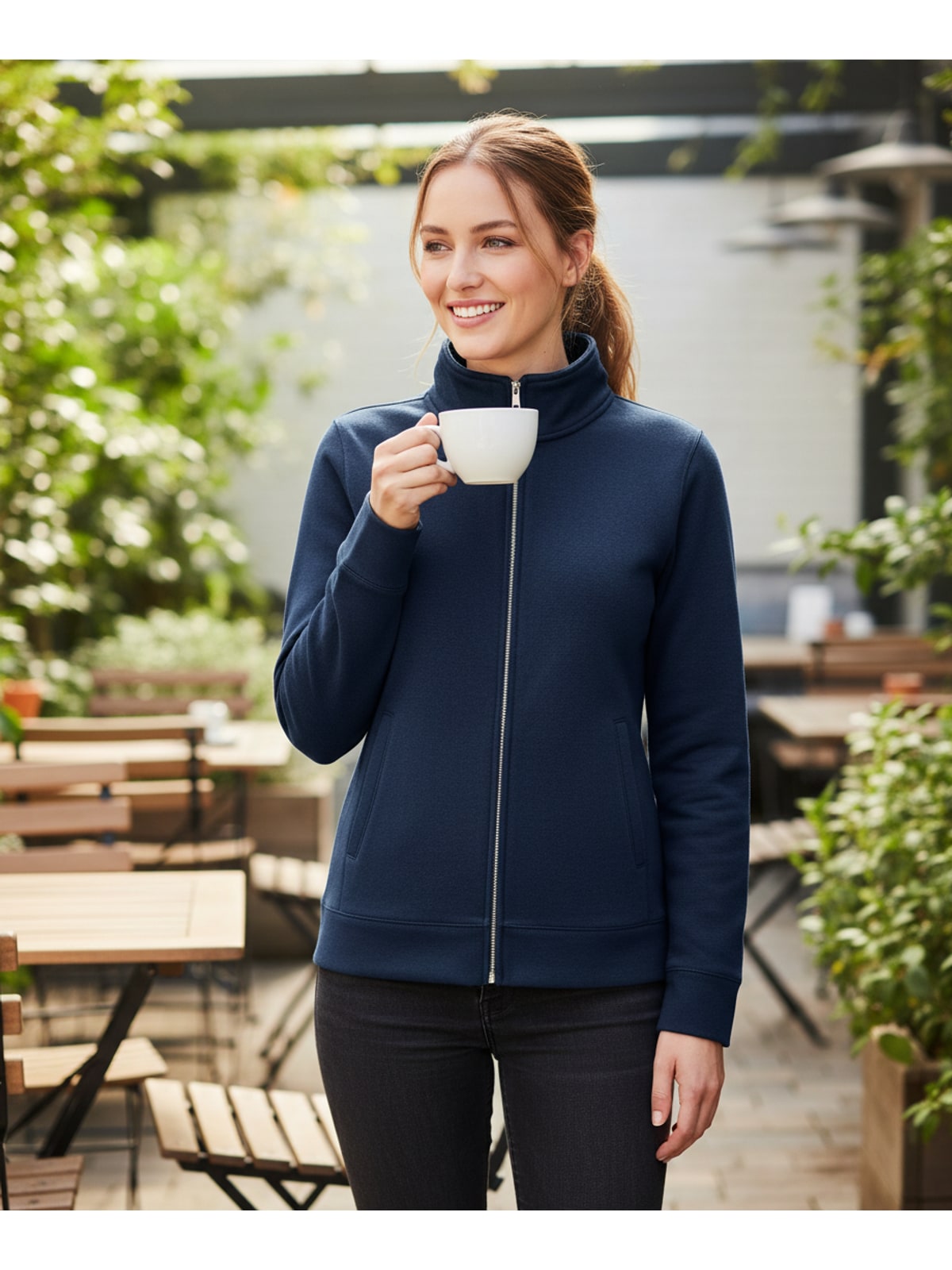 Γυναικείο Φούτερ με Φερμουάρ 0R267F0 Russell Authentic Zip French Navy