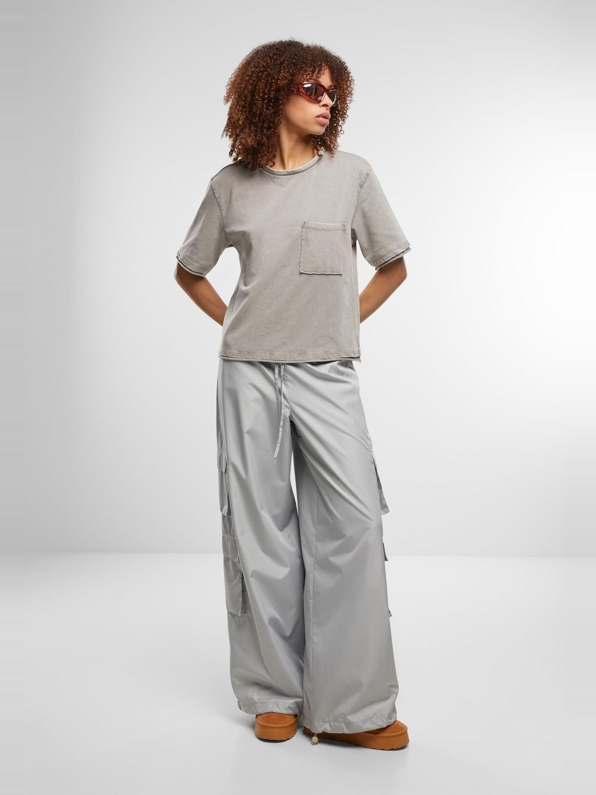Γυναικείο Πουκάμισο Washed Jersey Boxy TB7465 Urban Classics steelgrey