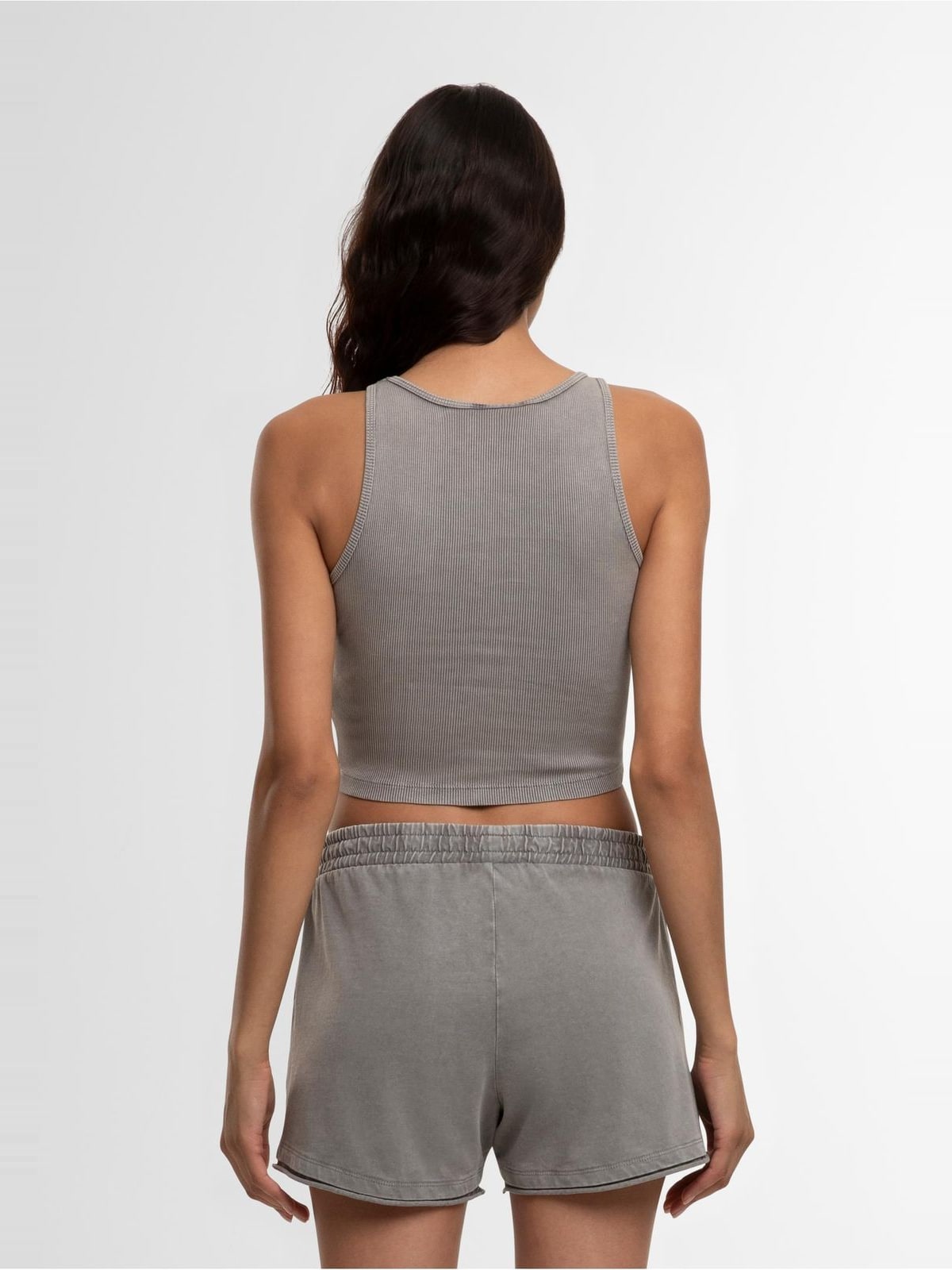 Γυναικείο Cropped Top Washed Rib Jersey TB7482-17822 Urban Classics steelgrey