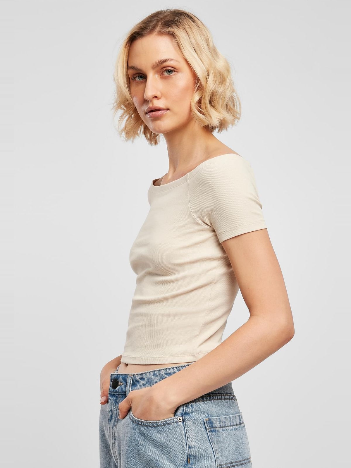 Γυναικεία Μπλούζα Off Shoulder Rib TB1500 Urban Classics softseagrass