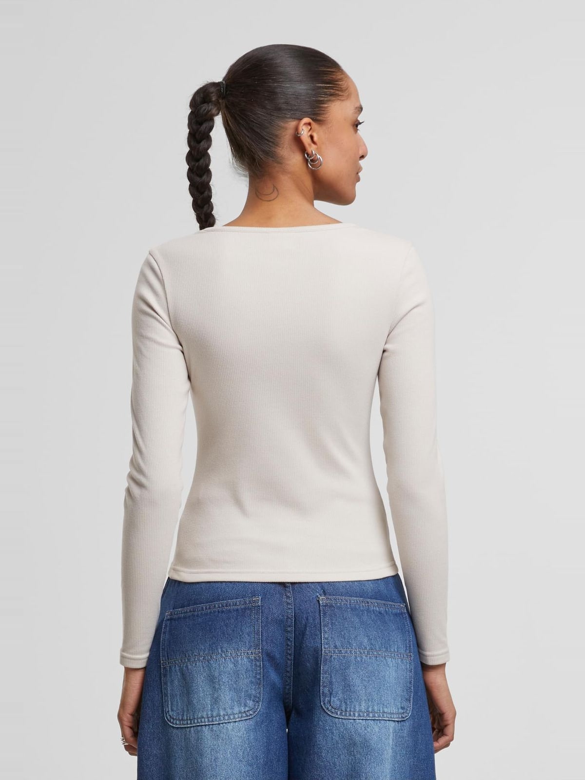 Γυναικεία Μακρυμάνικη Μπλούζα Ladies Heat Slim TB7786 Urban Classics Cloud
