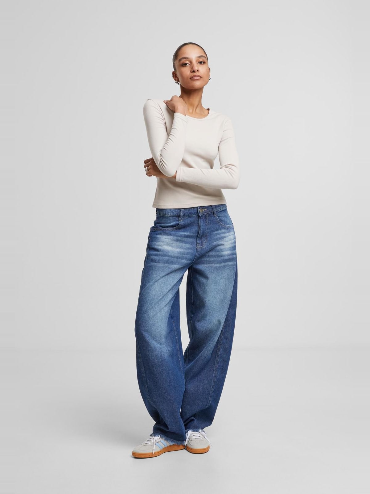 Γυναικεία Μακρυμάνικη Μπλούζα Ladies Heat Slim TB7786 Urban Classics Cloud