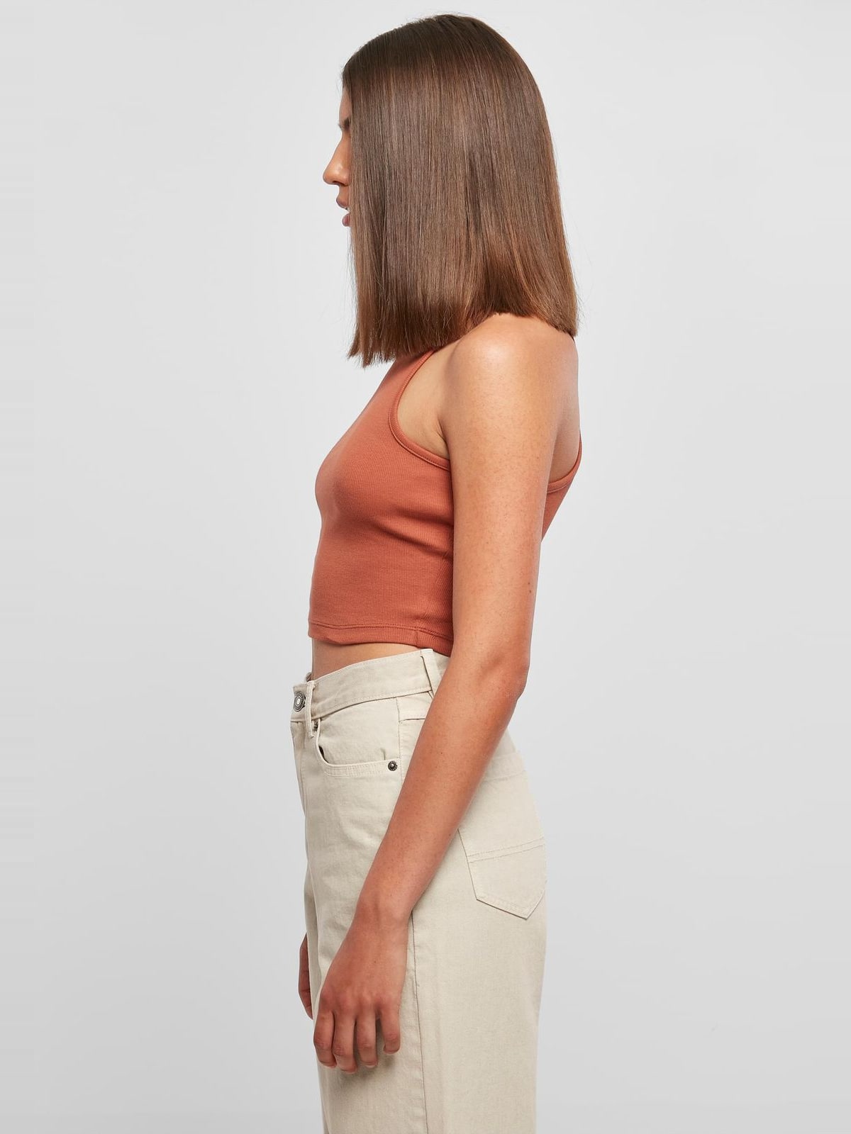 Γυναικείο Cropped Rib Top TB1498 Urban Classics Terracotta