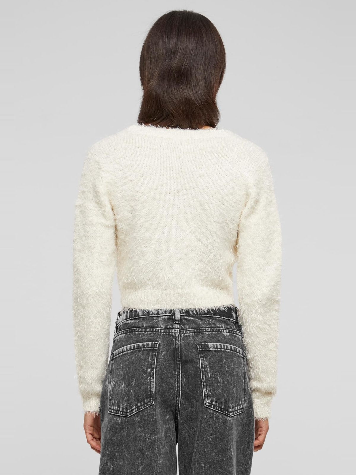 Γυναικεία Πλεκτή Ζακέτα Tied Cropped Feather TB6082 Urban Classics Whitesand