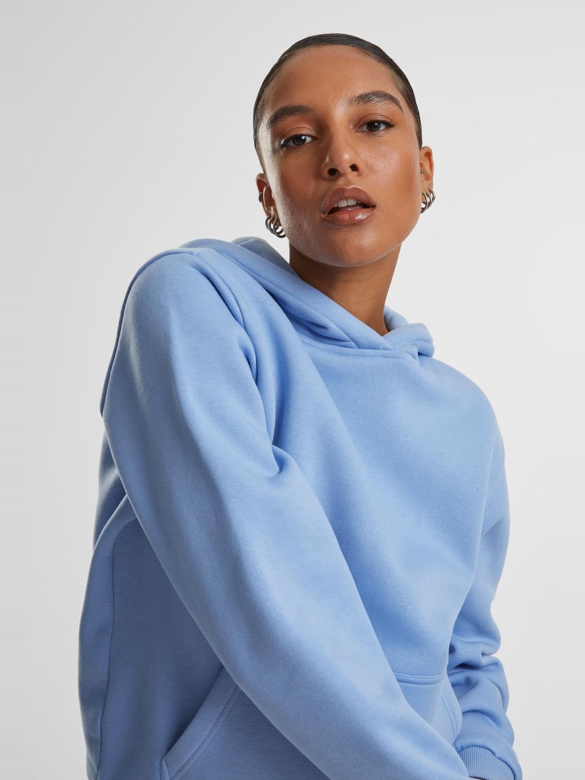 Γυναικείο Φούτερ με Κουκούλα Ladies Fluffy Hoody TB7105 Urban Classics Powderblue