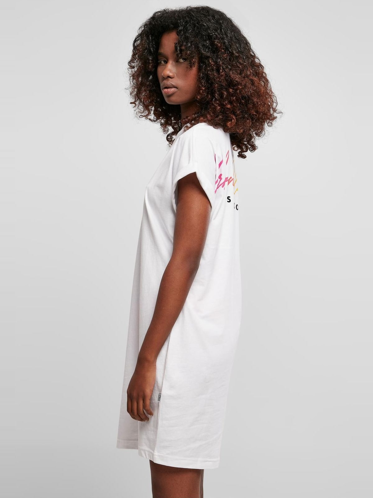 Γυναικείο Φόρεμα T-shirt TB4793-00220 Urban Classics Rainbow White