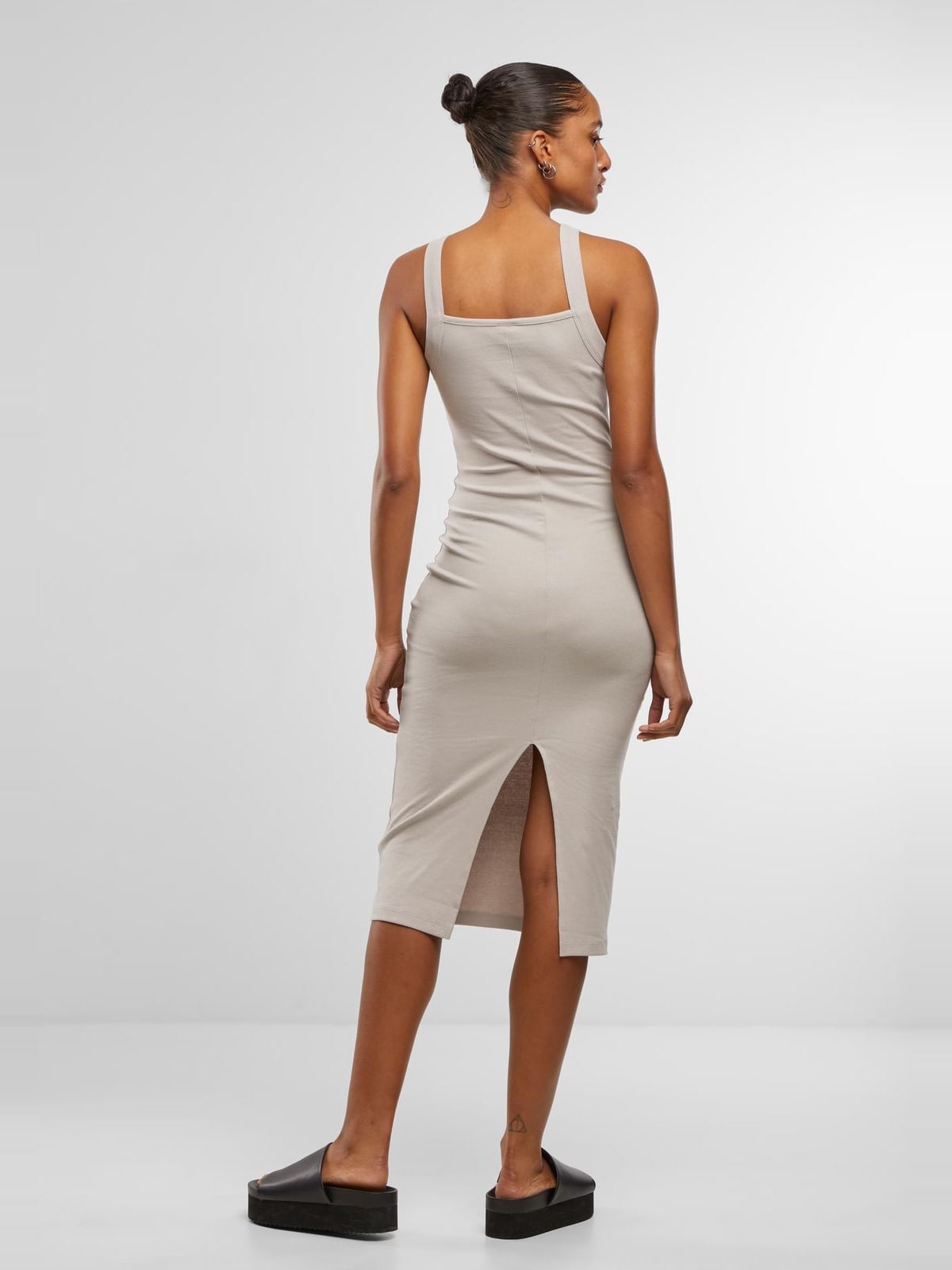 Ladies Midi Rib Jersey Dress Urban Classics TB7526-01325 cloud
