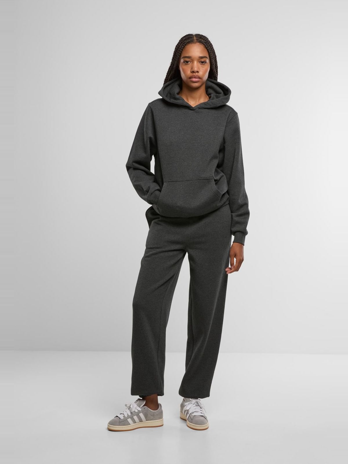 Γυναικείο Φούτερ με Κουκούλα Ladies Fluffy Hoody TB7105 Urban Classics Charcoal