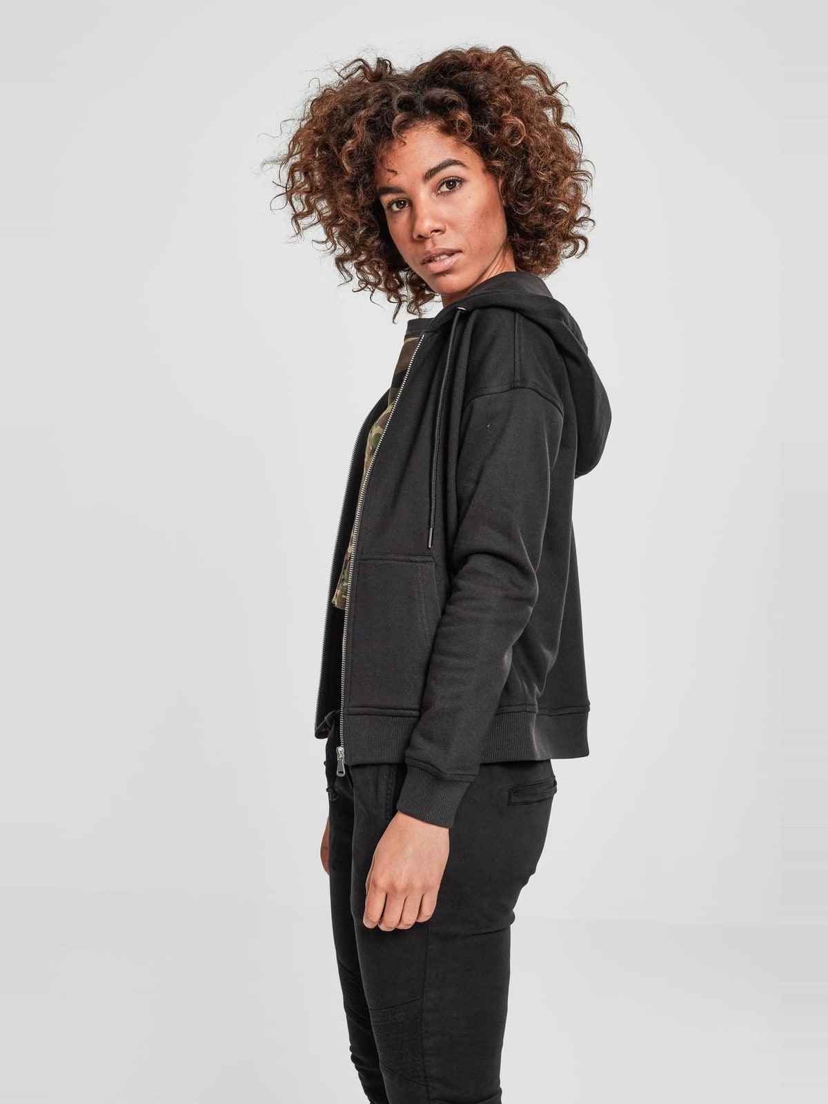 Γυναικεία Ζακέτα με Κουκούλα Ladies Classic Zip Hoody TB1982-00007 Urban Classics Black