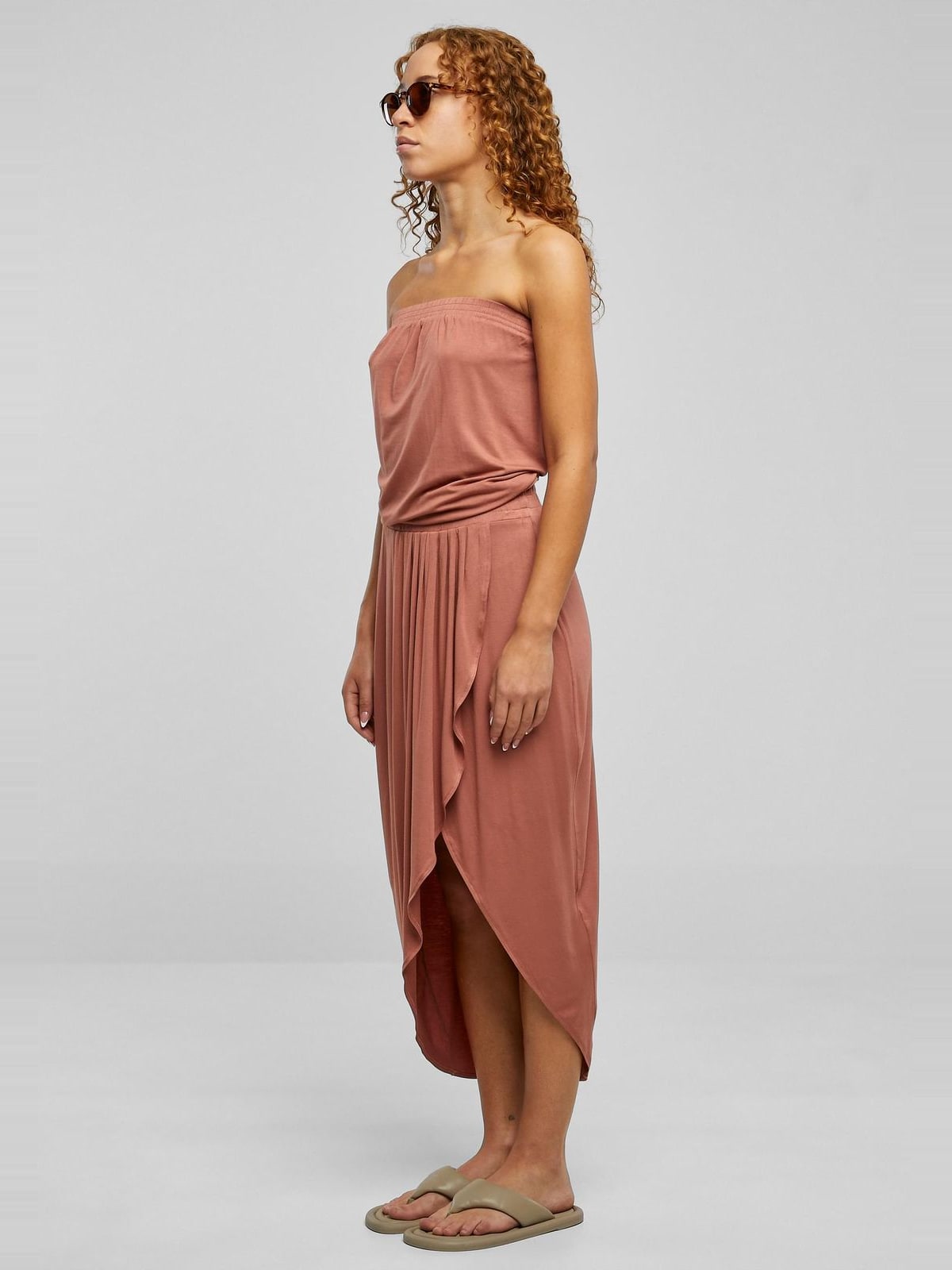 Γυναικείο Φόρεμα Bandeau TB1508 Urban Classics Terracotta
