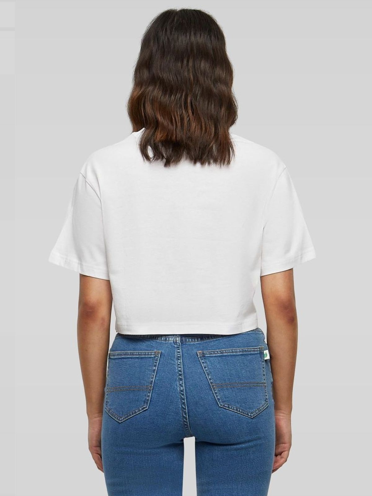 Γυναικείο T-Shirt Oversized Cropped BY264 Build Your Brand White