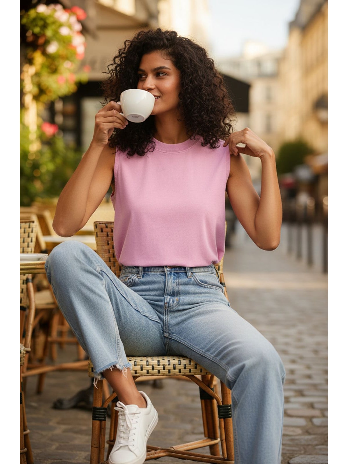Γυναικείο Vintage Washed Sleeveless Tee Build Your Brand BY429 Cool Pink