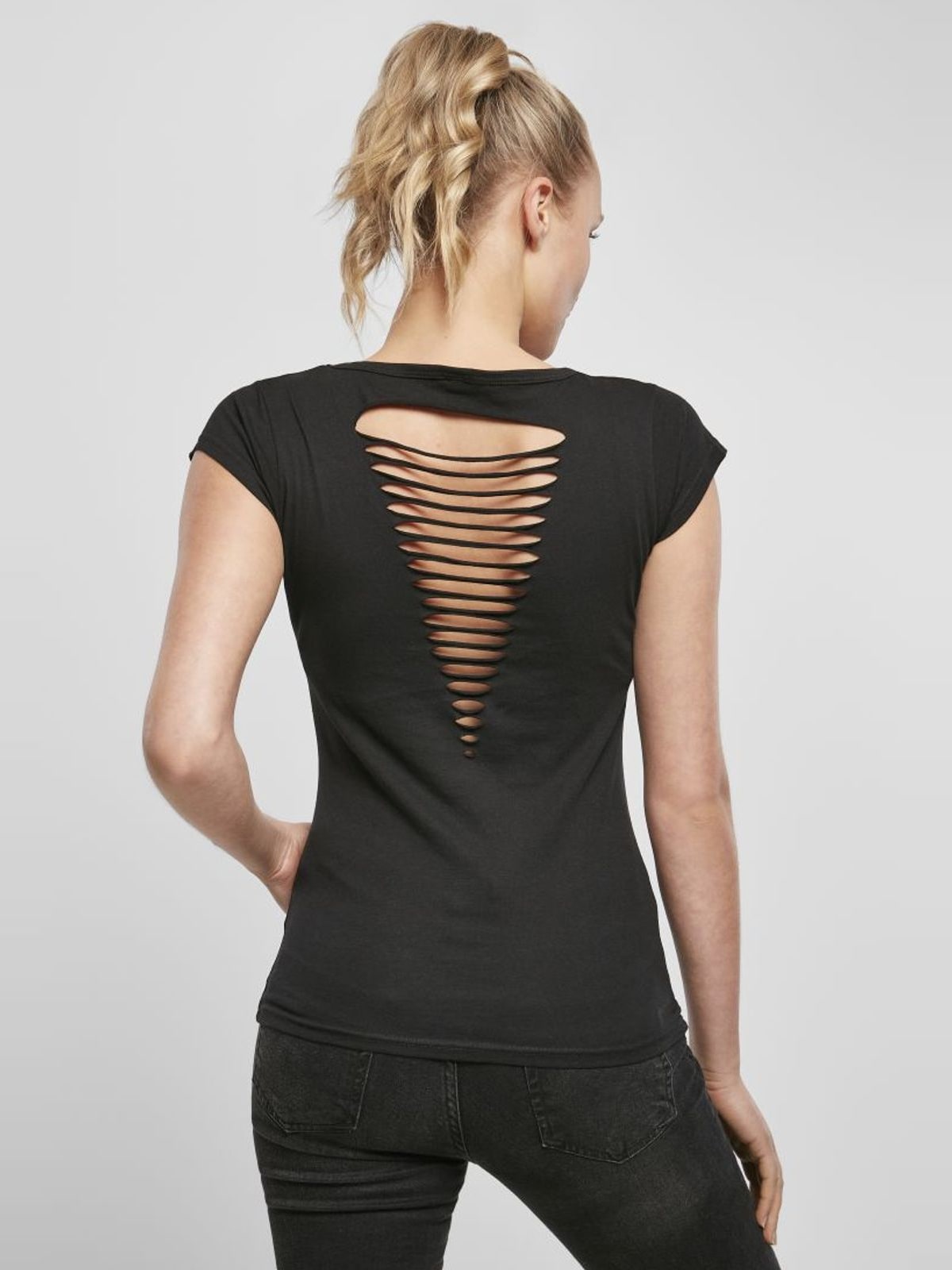 Γυναικείο T-shirt Back Cut BY035 Build Your Brand Black