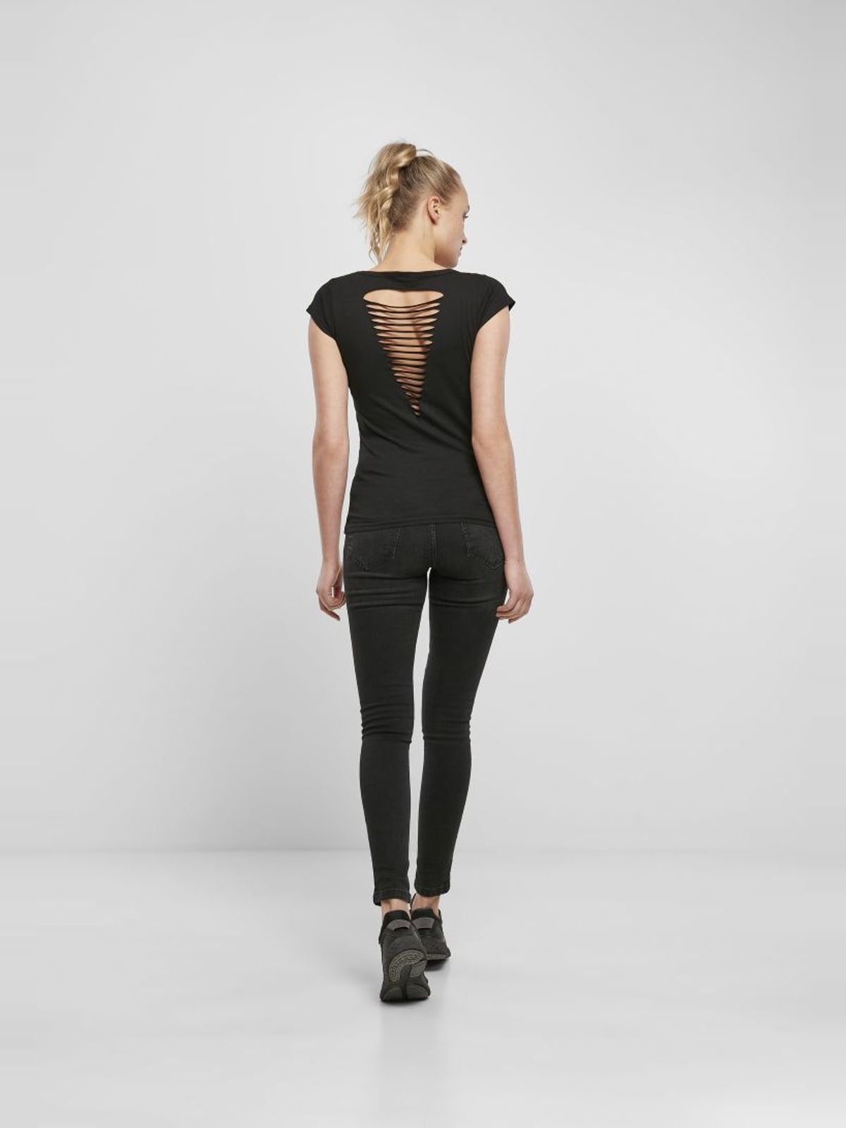 Γυναικείο T-shirt Back Cut BY035 Build Your Brand Black